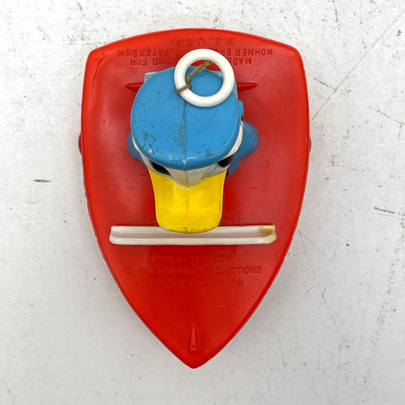 Vintage Donald Duck Trickey Rider Walt Disney String Pull Toy Hard Plastic - Picture 6 of 14